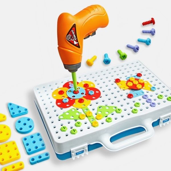 Utensili da officina Educazione precoce per bambini Trapano elettrico Cacciavite Vite Smontaggio e montaggio di Block Board 230320