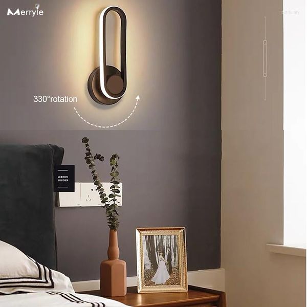 Duvar lambaları 12W Sconce Lamba Uygulaması Uzaktan Kumanda Led Modern Ev Montajlı Yatak Odası Başucu Masa Dekor Oturma Odası