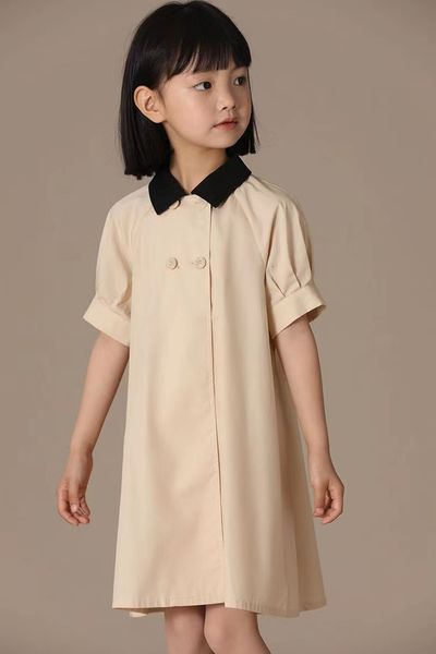 Девушки платья Детские девочки одевают корейскую модную одежду для девочек Весеннее лето повседневное платье принцессы 5-12 лет 230320