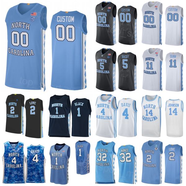 North Carolina Tar Heels Jersey College Basketball 2 Caleb Love 5 Armando Bacot 4 R.J Davis 32 Pete Nance 1 undichtes Schwarz 14 Puff Johnson 11 DMARCO DUNN SEHEN