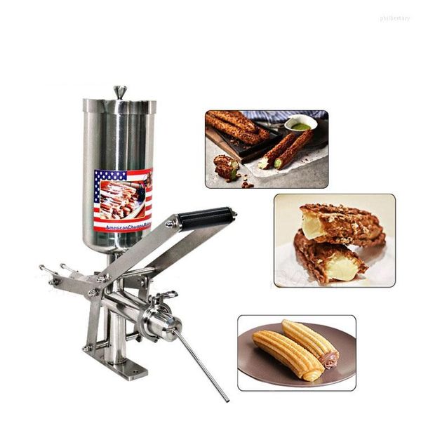 Macchine per il pane Panetteria Ristorante Cucina Ciambelle spagnole in acciaio inossidabile Churro Filler Riempitrice manuale verticale per gelato a tubo