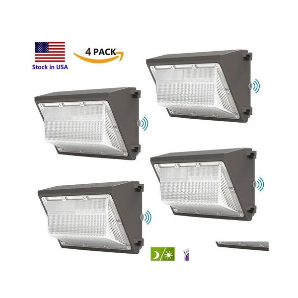 Lâmpadas de parede ao ar livre Led 120W Dusk to Dawn Commercial Industrial Wallpack Lighting Daylights 5000K AC90277V IP65 DLC ETL LISTE DHDT8