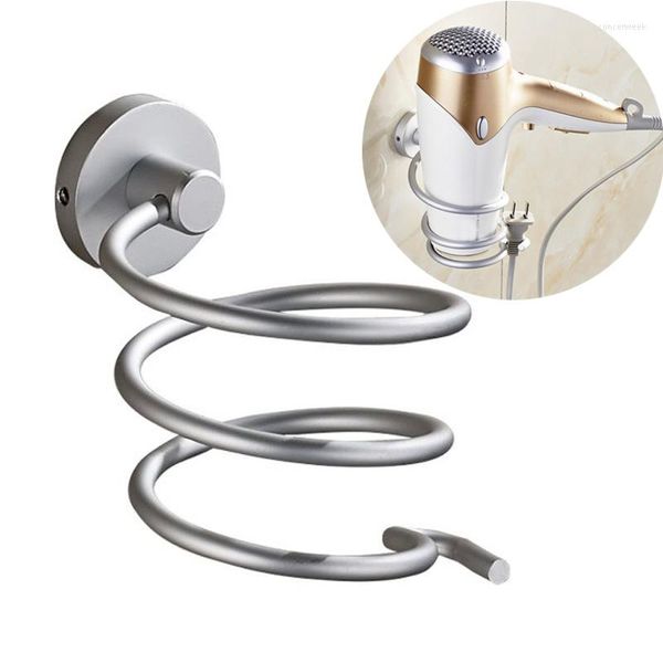 Set di accessori da bagno Moda Asciugacapelli Supporto da parete Spazio per il bagno Mensola in alluminio Supporto per asciugatrice