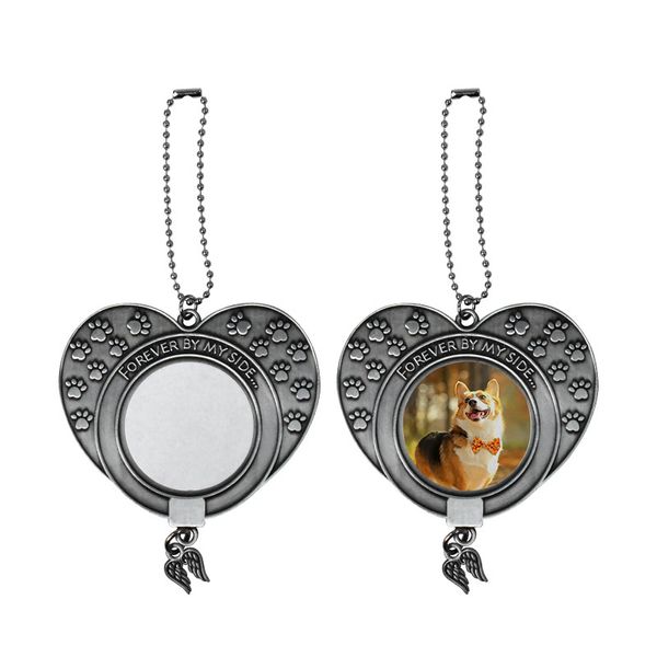 Ciondolo Sublimazione Deodoranti White Blank Dog Tag Regali personalizzati fai-da-te Ornamento in metallo a forma di cuore A02