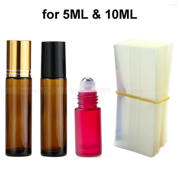 Bottiglie di stoccaggio 500 pezzi Pellicola termoretraibile per 5 ml 10 ml Rotolo di vetro su bottiglia Sigillo contagocce liquido