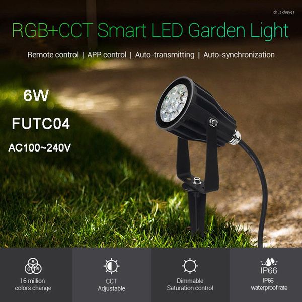 Miboxer FUTC04 6W Lampada da prato a Led RGB CCT Giardino Impermeabile IP66 Illuminazione da esterno AC100-240V 50/60Hz