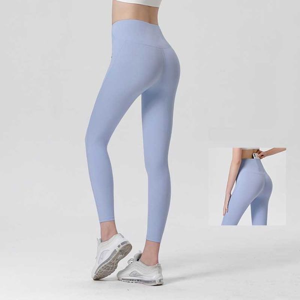 Leggings da donna Tuta da ginnastica Pantaloni da yoga a vita alta da donna Fitness Sport all'aria aperta Honey Peach Hip Running Quick Dry Stretch Nude Capris joggers running