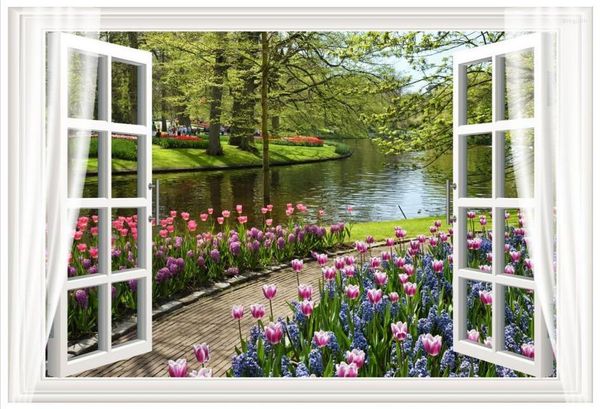 Wallpapers 3d Po Wallpaper Benutzerdefinierte High-End-Wandbilder Für Wände 3 D Außerhalb Der Blumen Und Bäume Der Landschaftswand