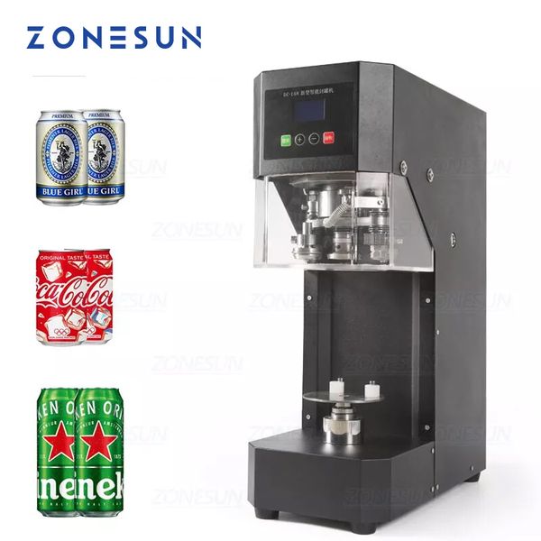 ZONESUN Sigillatrice per lattine 55mm Sigillatore per bottiglie per bevande Macchina per sigillare lattine per tè e caffè Tappatrice per bottiglie di bevande