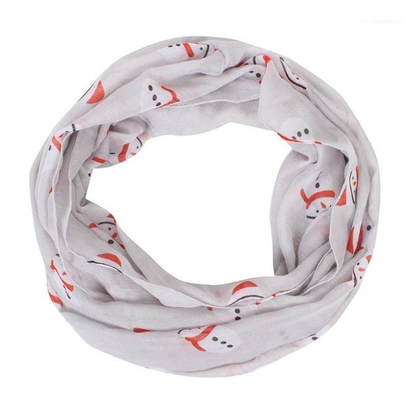 Schals Santa Schnee Schneemann Print Schal Weihnachten Frauen Dame Schals Sonnenschutz Gaze Kopftuch Winter Femme Echarpe Femme1