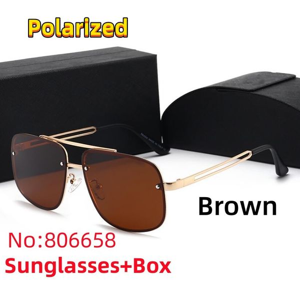 2023 Novos óculos de sol polarizados clássicos femininos designer 2023 marca de luxo liga metal polaroid hd lente de vidro temperado retro copos de sol uv400 806658