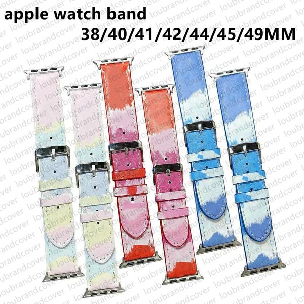 Cinturini per orologi intelligenti di lusso per cinturino Apple Watch cinturino iwatch Serie 8 2 3 4 5 6 38mm 40mm 42mm 44mm Cinturini AP in pelle PU Bracciale con lettera AP Cinturini per orologi Bracciale