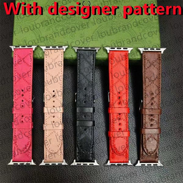 Pu Leather Relessing Watch Strap for Apple Watch Band 40mm 41mm 42mm 44mm 45mm 49mm Iwatch Series 8 3 4 5 6 7 Bandas letra Brandband AP Watchbands Bracelet Straps Smart Straps