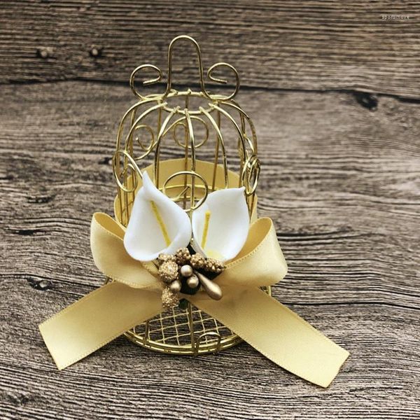 Gift Wrap Wedding Party Favorbote Golden Bird Cage für Jubiläumsfestgeburtstag Valentinstag Vorräte