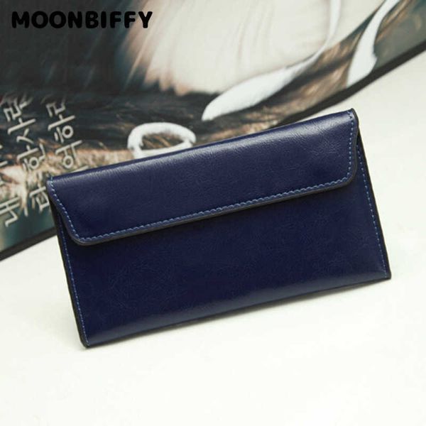 Brieftaschen Schlanker echtes Leder Frauen Wallet Female Long Clutch Coin Geldbörsen Design Brieftaschen und Geldbörsen Damenkartenhalter 2022 G230308