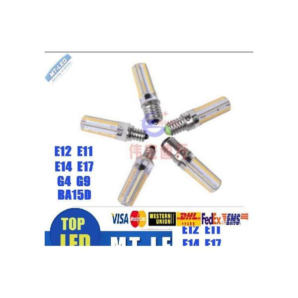 Lampadine Led Lampada E11/E12/E14/E17/G4/G9/Ba15D Mais Bb Ac 220V 110V 120V 7W 12W 15W Smd3014 360 Gradi 110V/220V Faretto Drop D Dhixm