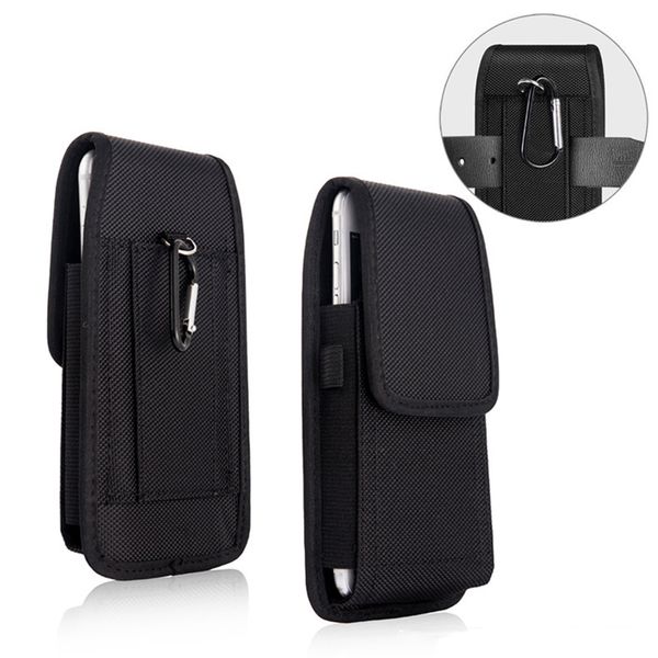 Custodia per telefono con clip da cintura intrecciata in nylon Custodie universali per telefono Custodia in pelle per iPhone 14 13 Samsung Huawei Moto LG Marsupio sportivo Flip Moblie Cover per cellulare