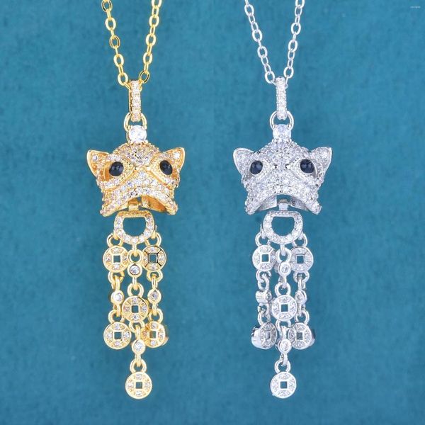 Colares pendentes Foydjew Chinese Retro Feminino Tamel Magic Animal Beast AMULET Colar 2023