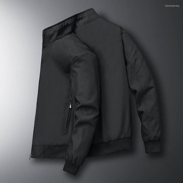 Jaquetas masculinas masculino masculino masculino elegante tipo fino e outumwearwear jaqueta à prova de vento simples casual slim fit de cor sólida roupas de trabalho