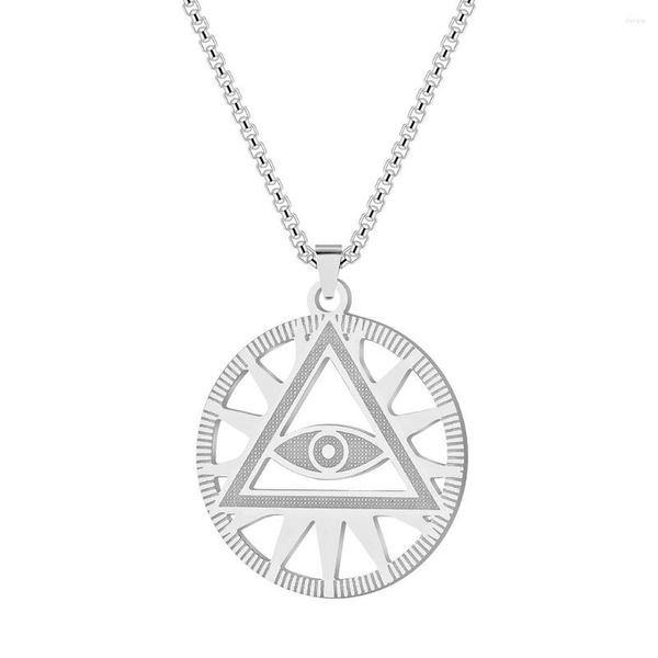 Colares de pendentes 2023Now Nekelace All-Seeing-Eyeing of Providence Illuminati Pyramid Pingents for Women's Hip Hop Chain Jewelry Party Gift