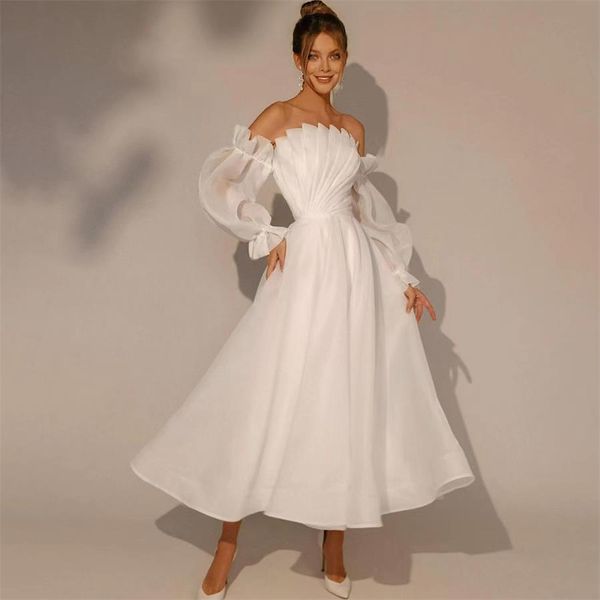 Nuovo abito da sposa francese leggero di lusso serie Sen senza spalline FN8488