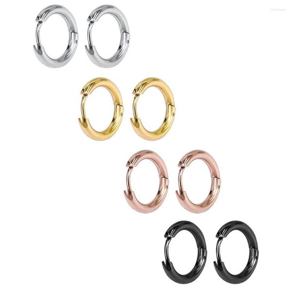 Orecchini a cerchio ZEMO Orecchini placcati oro rosa DNA Boy Gioielli Stainles Acciaio tondo Pendientes Donna Uomo Ear Cartilagine Piercing