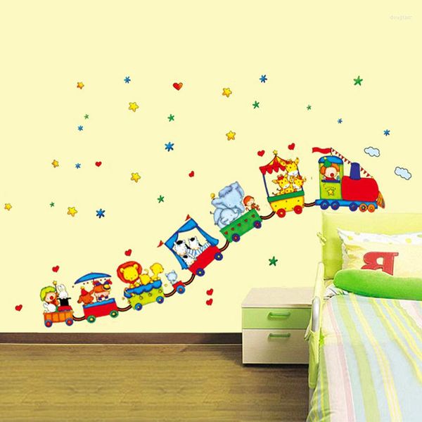 Wandaufkleber süßer Tierzug Aufkleber Kunst Kinder Baby Kinderzimmer Cartoon Dekor Home Home