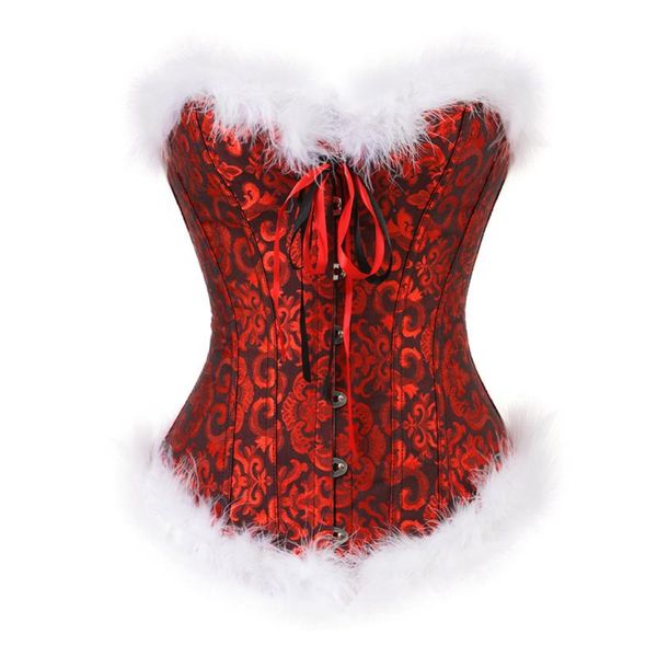 Bustini Corsetti Donna Sexy Natale Lace Up Costume erotico Party Lingerie Intimo femminile Babbo Natale Abito esotico Strap Clubw