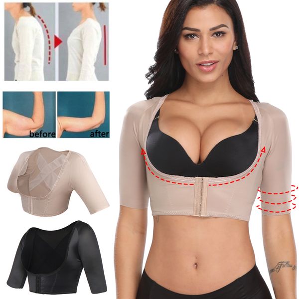 Taillen-Bauch-Shaper, Oberarm-Shaper, Post Slimmer, Kompressionsärmel, Buckel-Haltungskorrektur, Tops, Damen, Schulter-Shapewear, Rückenstütze 230317