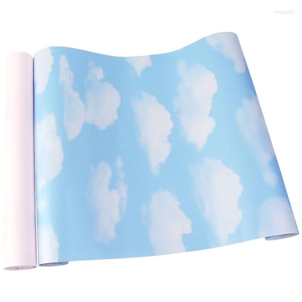 Carta da parati Cielo blu Nuvole bianche Carta da parati Soggiorno Soffitto Top Papier Peint Camera da letto per bambini Ragazzo Ragazza Murale