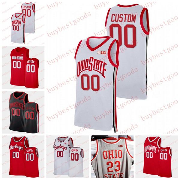 Camisas de basquete Stitched Ohio State Buckeyes Custom Keita Bates-Diop Jim Jackson Jerseys D'Angelo Russell Aaron Craft Evan Turner Duane Washington Jr. CJ Walker