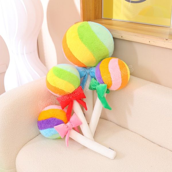 43cm Rainbow Lollipop brinquedos de pelúcia colorida colorida bola de travesseiro de luxuos