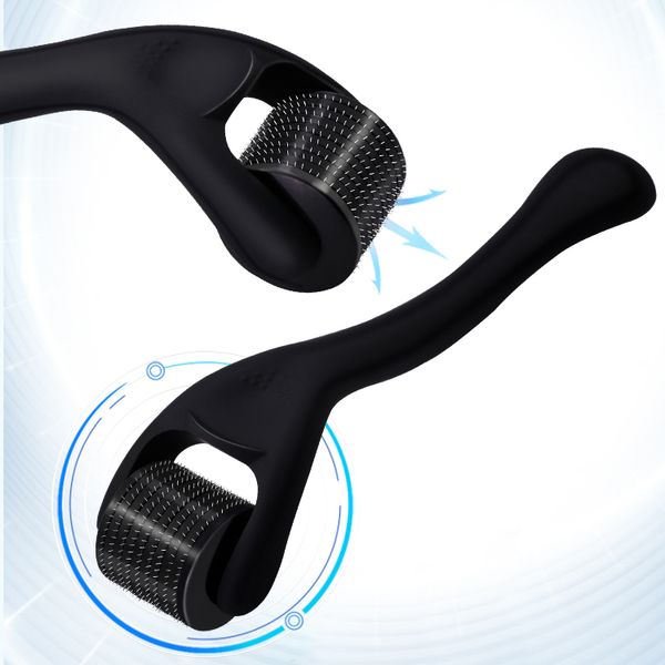 Itens de Beleza 540 Agulha Preto Fosco Derma Roller para crescimento de barba e pele Titânio Dermaroller Rolo de barba para crescimento de cabelo