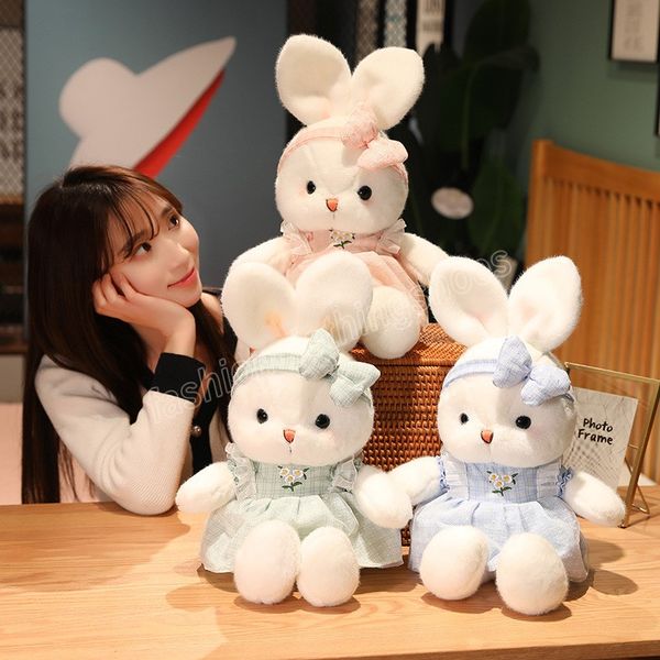 40 cm Kawaii Plush Bunny Toys Rabbit fofo com saia apaziguar bonecas Belo aniversário do dia dos namorados para crianças meninas