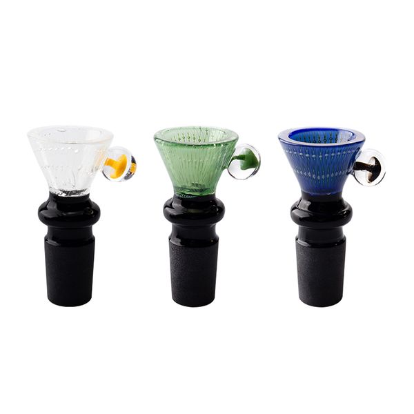 CSYC G074 Pipa da fumo Bong in vetro Ciotola nera Parrucca congiunta Wag Ciotole a foro largo 14mm 19mm Maschio Dab Rig Bong per acqua in vetro Tubi raccogli cenere Strumenti per fumare