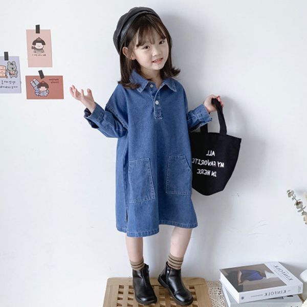 Abiti da ragazza Autunno Inverno Ragazze vestono Abiti di jeans per bambini Manica lunga Bambini Abito da principessa Costumi di Halloween per vestiti per bambini 230320