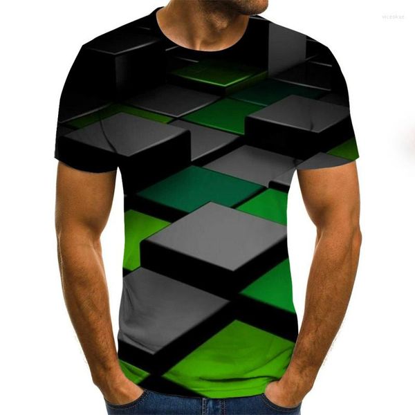 Herren-T-Shirts, dreidimensionales Vortex-Männer-T-Shirt, ganz über 3D-gedruckt, Sommer, O-Ausschnitt, täglich, lässig, lustig, T-Shirt, Paisley-Oberteile
