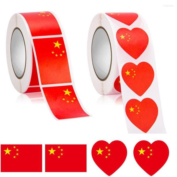 Geschenkpapier 100–500 Stück Aufkleber mit China-Flagge, abnehmbare Etiketten, Pegatinas S-Zubehör für Paraden, chinesisches internationales Festival