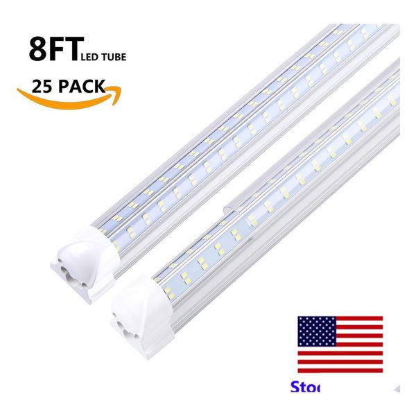 Led Tubes 4Ft 8Ft V Shape Integrate Tube Light 4 Rows 120W 8 Ft Feet Cooler Door Zer Lighting Smd2835 Factory Drop Delivery Lights Bb Dhap3