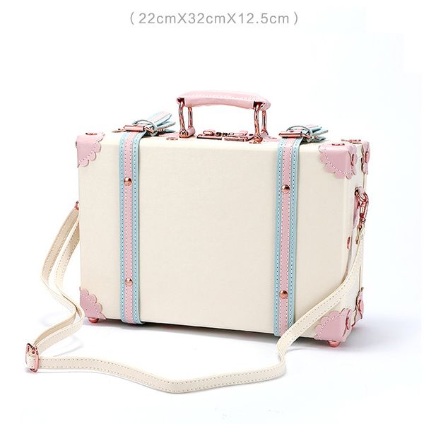 Чемоданы моды Fashion Floral Pu Travel Bag Suck Satling Sats 13 -дюймовые женские ретро -ретро -чемодан с универсальными колесами 230317