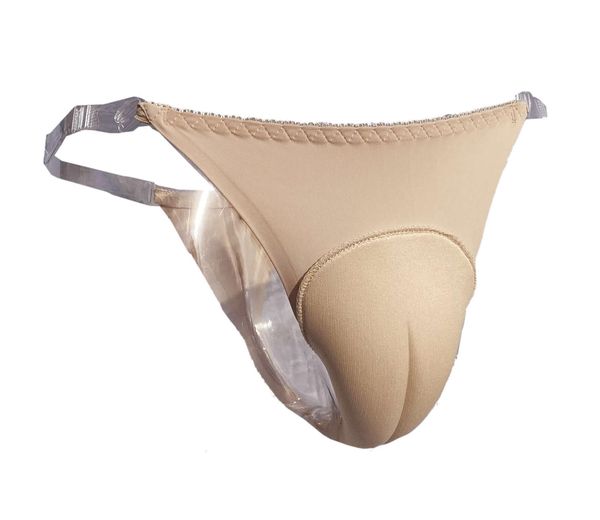 Unterhosen Herren Abnehmbare verstellbare transparente Silikon-Elastikträger T-Rücken Camel Toe Control Tanga Gaff TG Crossdresser Panty 230320