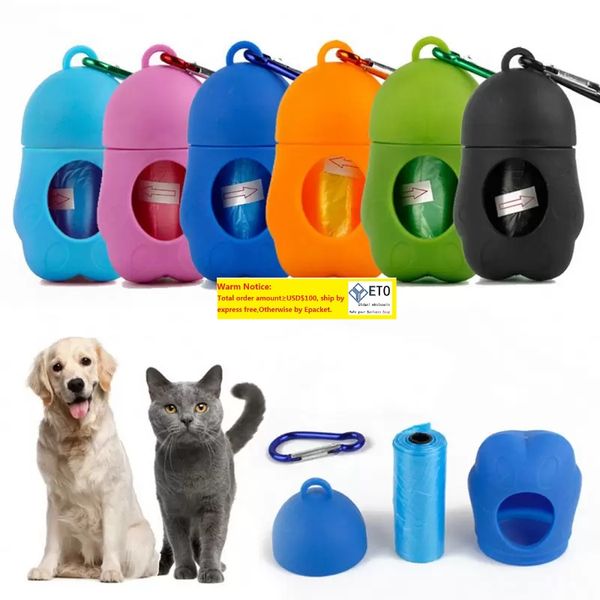 Pet Garbage Dog Pick Up Toilette Cat Puppy Dispenser Set di sacchetti per la cacca Sacchetti per la spazzatura Porta marsupio Raccoglitore di rifiuti animali