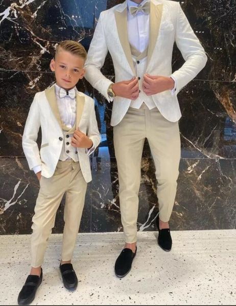 2023 Motivo floreale Abiti da ragazzo Abiti da cerimonia Cena Ragazzi Smoking Ragazzini Groomsmen Bambini per la festa nuziale Abito da ballo Giacca Pantaloni Gilet