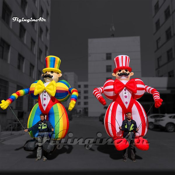 Divertente passeggio gonfiabile da clown burattino multi-stile costume da parata bambola da clown mobile gonfiabile per spettacoli teatrali di carnevale