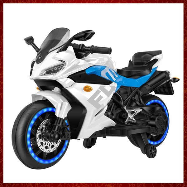 Motocicletta Elettrica Per Bambini Ruota Leggera Educazione Precoce Auto Giocattolo Oversize A Due Ruote Per Neonati Maschi Scooter Auto Giocattolo Con Musica Bluetooth Regali Di Compleanno Per Bambini