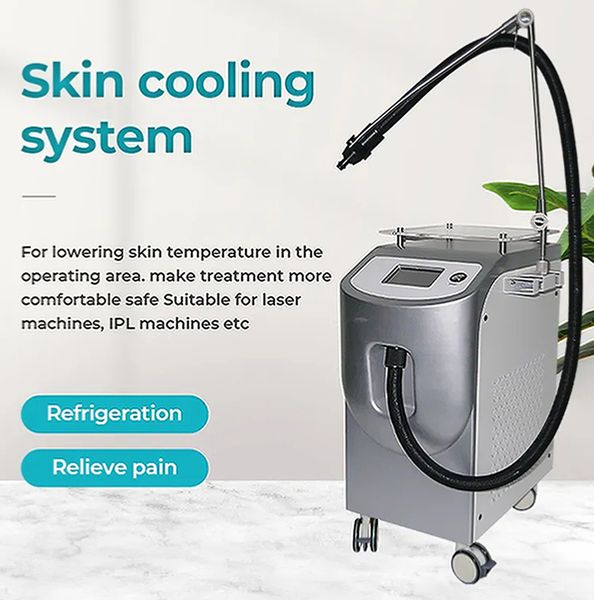 Máquina de resfriamento de ar para aliviar a dor do laser fracionário de CO2, dispositivo de resfriamento de pele crio