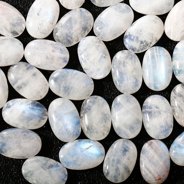 Diamanti sciolti 7886 CT Pietra di luna naturale a taglio ovale 11x17MM Pietre con luce blu Decorazione all'ingrosso Gioielli con pietre preziose Regalo 5 pezzi 230320