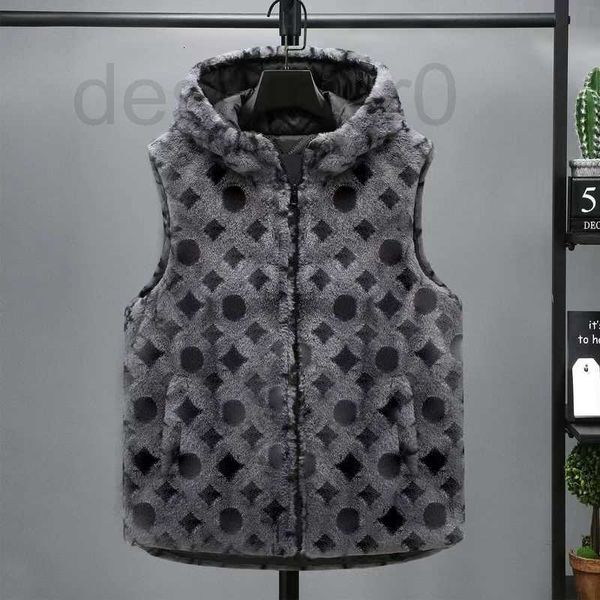 Gilet da uomo popolare Uomo Puffy Jacket Senza maniche Agnello Cashmere Maglione Giacche Cappotto con cappuccio Capispalla Cappotti M-4XL 8WZF