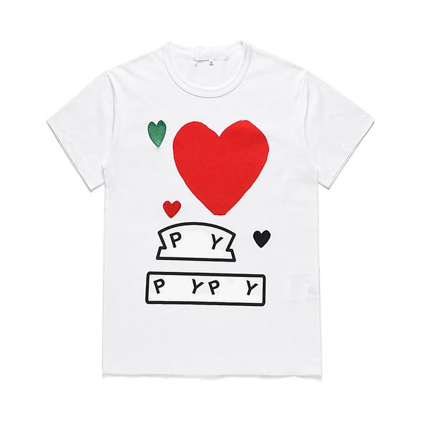 Знаменитая дизайнерская футболка Red Love Hear Tees Mens Fashion Play Пара футболка. Повседневная короткая рукава летние футболки уличная одежда