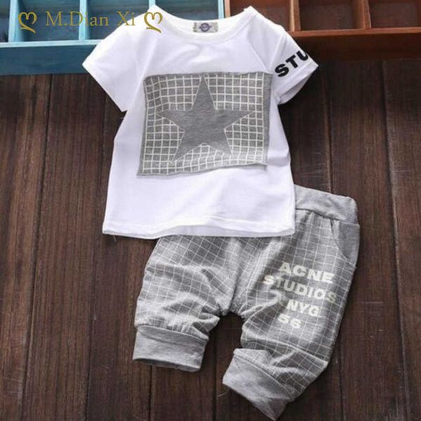 Giyim Setleri Erkek Bebek Giyim Yaz Çocukları Giyim Seti Tshirt Pantolonlar İki Parçalı Yıldız Baskı Çocuk Sporları Moda Modaclothes Z0321